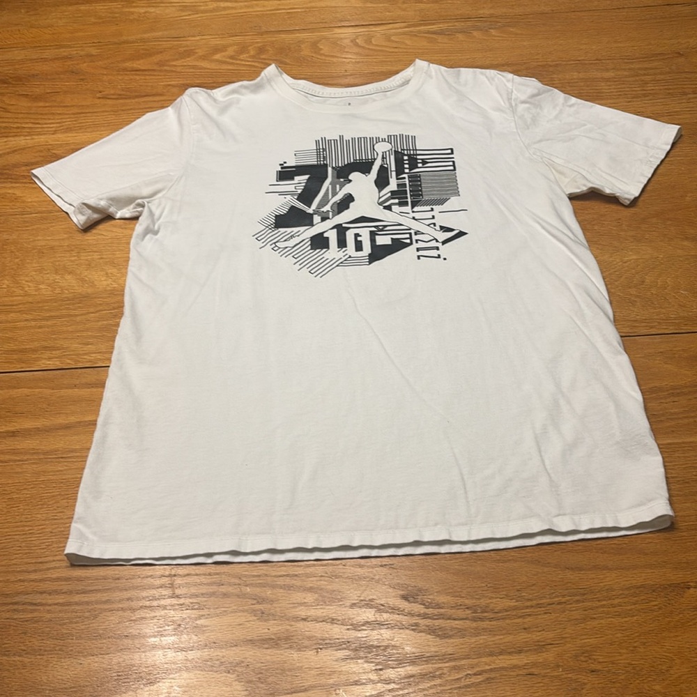 A 3 Piece Set, Jordan White Graphic Tee with Gray & Black Athletic Shorts - Picture 6 of 8